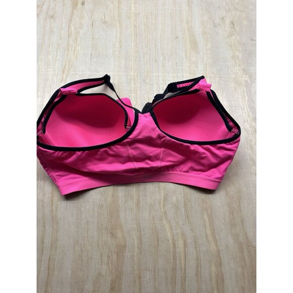 Victoria Secret Sports Bra VSX Hot Pink Razor Back Underwire Zip Front 38DD - Picture 3 of 7